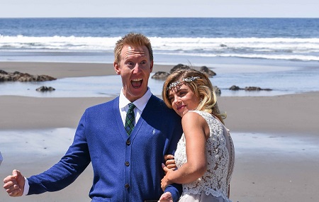 Connell and her spouse posing together